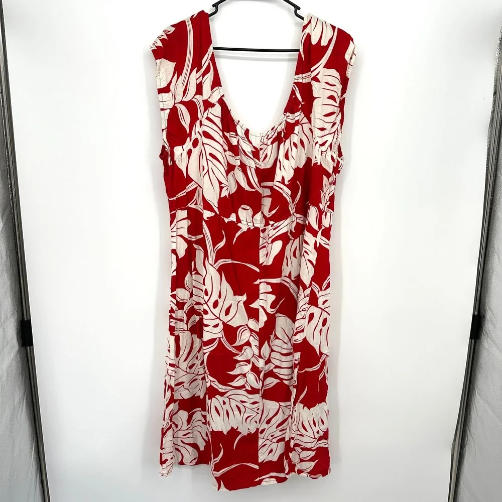Vintage Bishop St Apparel Red Hawaiian Dress Plus 3XL Women's Tropical Vacation - Picture 6 of 8
